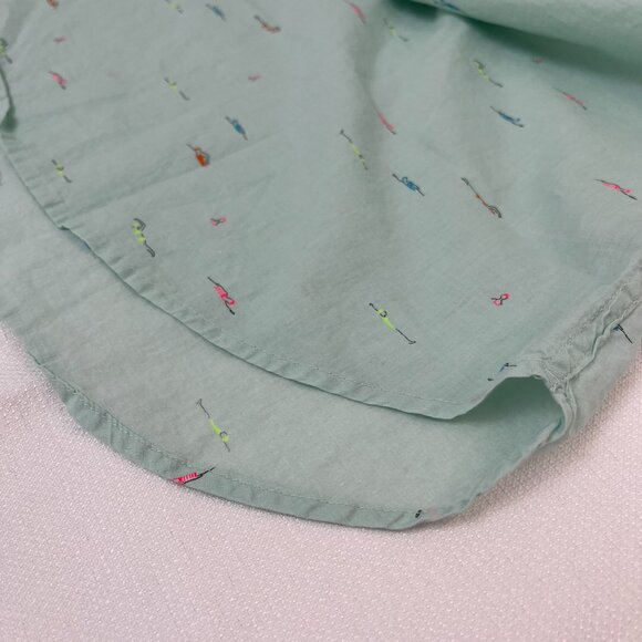 Merona Long Sleeve 1/4 Button Collared Mint Multicolor Swimmers Women's Sz Small - Picture 11 of 16